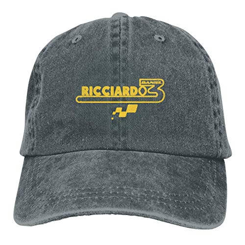 shenguang Daniel Ricciardo F1 Renault Gorra de Mezclilla Deportiva Casquetas Ajustables Snapback Unisex Sombrero de Vaquero de béisbol Liso Negro