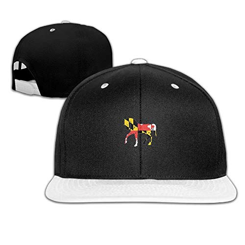 Shichangwei Gorras de béisbol de Maryland con diseño de caballo de la bandera de Maryland, unisex, sólidas, planas, hip hop, gorra ajustable