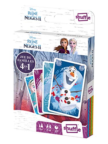 Shuffle Familles - Juego de Cartas 4 en 1, diseño de Frozen de Elsa, Anna, Olaf, Sven, Kristoff y Mattias, 108518994101