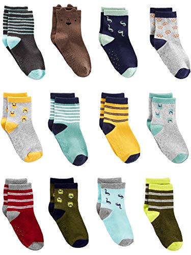Simple Joys by Carter's 12-Pack Sock Crew Calcetines, Multicolor (Monsters), ((Talla del fabricante: 2T/3T)