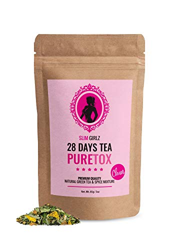 Slim Girlz Detox Tea 28 Days | Té desintoxicante Para Mujeres|Té de dieta y para pérdida de grasa|Hoja suelta 85g|Suplemento Dietético Natural Sin Aditivos Para Pérdida de Peso|Complejo Herbal Activo