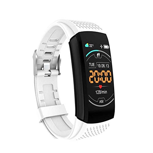 Smart Watch Fitness Tracker 1.08 Pulgadas Pantalla TáCtil Impermeable Activity Tracker Watch Sleep Monitor Smartwatch con Llamada SMS Recordatorio Hombres Wome-Blanco