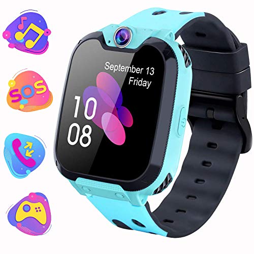 Smartwatch para Niños con Juegos MP3 - Reloj Inteligente Pulsera con 2 vías Llamada Música Despertador 7 Juegos Cámara de Infantil Reloj Digital para Juventud Niña de 3 a 12 años (X9 Juego MP3-Azul)