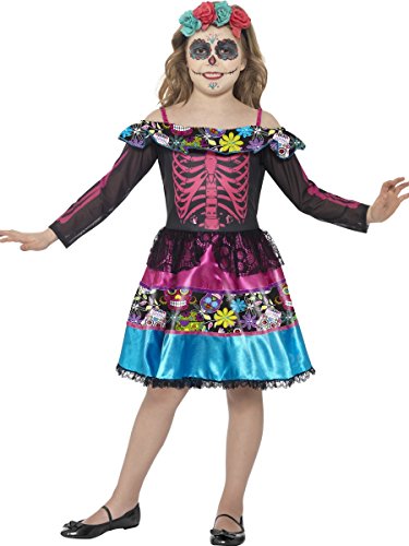 Smiffys Disfraz de Novia del día de Muertos,, Vestido y Diadema