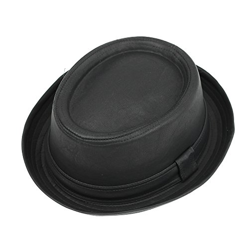 Sombrero negro vintage flexible, estilo Pork Pie, hecho con piel sintética, similar al de Heisenberg en Breaking Bad, unisex