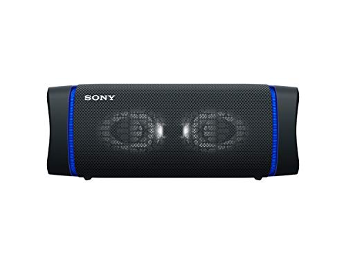 Sony SRS-XB33 - Altavoz Bluetooth Potente, con Luces, Extra Bass, Resistente al Agua, Polvo, óxido, Golpes y Larga duración de batería de hasta 24h, Negro
