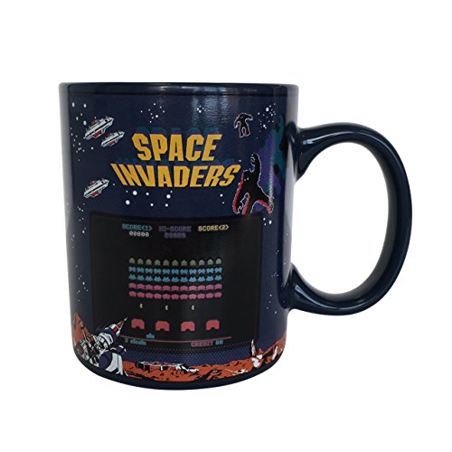 Space Invaders calor cambio taza, cerámica, multicolor, 8 x 12 x 10 cm