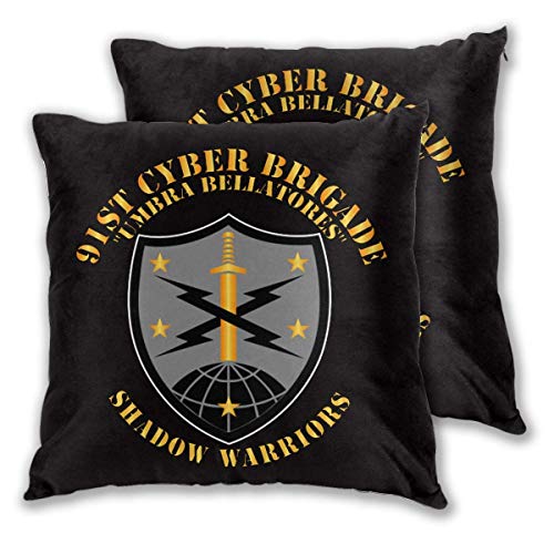 SSI 91st Cyber ​​Brigade Shadow Warriors Fundas de Almohada Decorativas Fundas de cojín para sofá y sofá Juego de 2