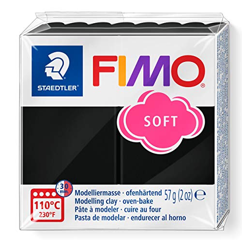 Staedtler 8020-9. Pasta para modelar de color negro Fimo Soft. Caja con 1 pastilla de 57 gramos.