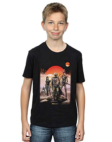 Star Wars Niños The Mandalorian Warriors Camiseta Negro 7-8 Years
