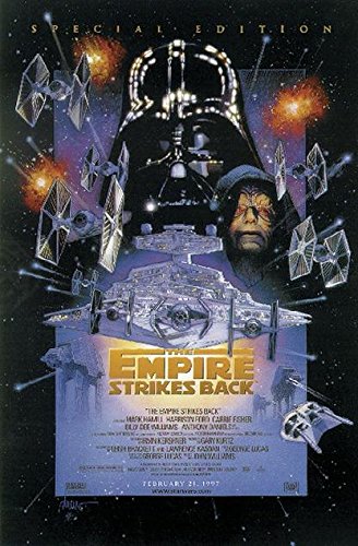 Star Wars Póster The Empires Strikes Back/El Imperio contraataca (68,5cm x 101,5cm) + 2 Marcos Negros para póster con suspención