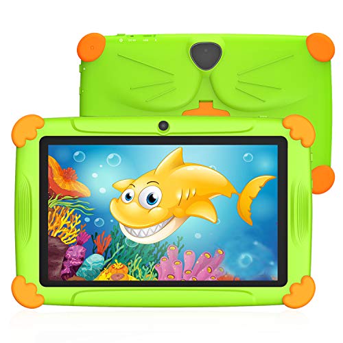 Tableta para Niños de 7 Pulgadas 3 a 12 años Android 9.0 con WiFi 3GB RAM 32GB ROM Quad Core Kid-Proof Ángulo Netflix GMS Certificado Google Play Juegos Educativos Preinstalado - Verde