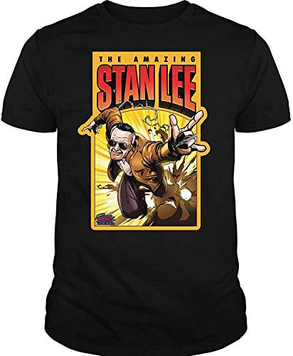 The Amazing Stan Lee T Shirt, Stan Lee Excelsior T Shirt,Unisex Black,Large
