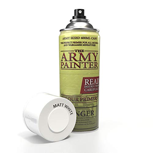 The Army Painter | Colour Primer | Matt White | 400 mL | Espray Acrílico | Base para Pintura de Modelos Miniatura | Blanco Mate