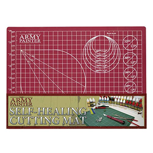 The Army Painter tapete de Corte autorreparable de Doble Cara de PVC Antideslizante – 3 Capas Cuadriculado en Miniatura y Tabla de Cortar Modelo, tamaño A4