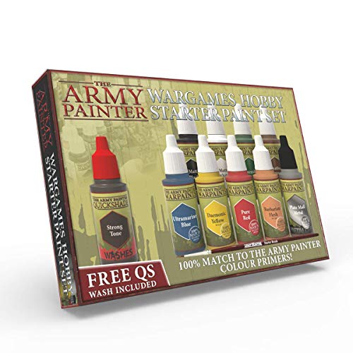 ?The Army Painter Warpaints Kit de Pintura para Principiantes | 10 Pinturas Acrílicas y 1 Pincel para Principiante l Pintura de Modelos Miniatura para Wargames