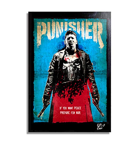The Punisher (El Castigador) Marvel Comics - Pintura Enmarcado Original, Imagen Pop-Art, Impresión Póster, Impresion en Lienzo, Cuadro, Cómics, Cartel de la Película