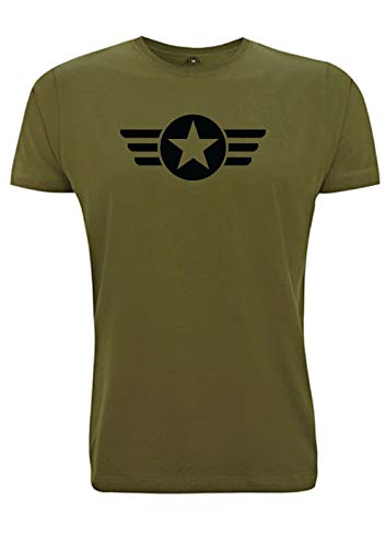 Tiempo 4 Tee US Army Star Wings T Shirt WW2 Militar GI USA Capó Fuerza Aérea EE.UU.