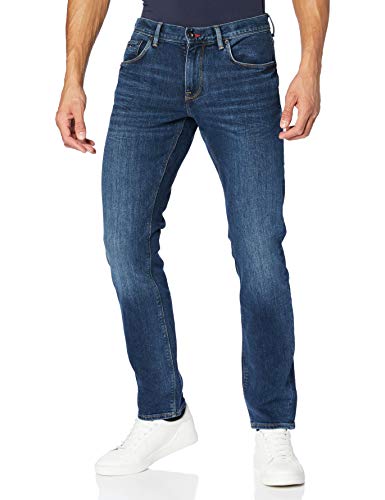 Tommy Hilfiger Hombre Core Denton Straight Jean Jeans, Azul (New Dark Stone 919), W32/L32