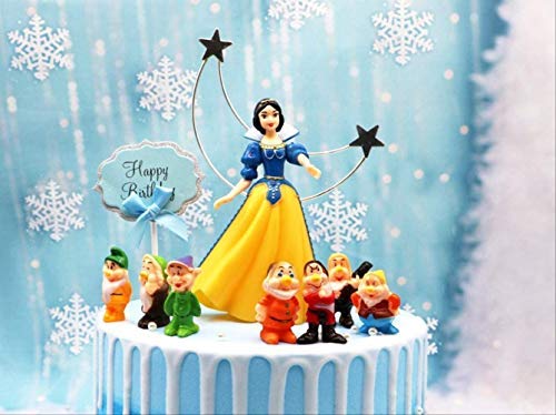 Toppers para Tartas,Caricatura Cake Topper Cumpleaños Topper de Tarta Decoración Suministros Princesa Doll Modelos Juguete Figura Mini Doll Decoraciones de Pasteles cumpleaños