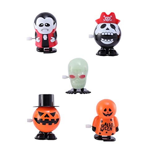 TOYANDONA 5 Piezas de Halloween Wind up Toys Ghost Pumpkin Skeleton Clockwork Toys Walking Toy para Halloween Party Favors Gift