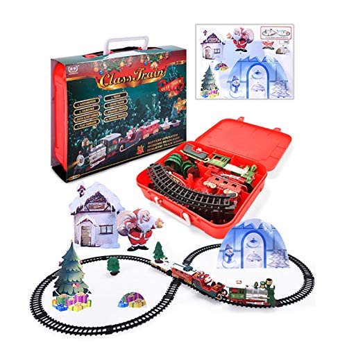 Tren De Ferrocarril Eléctrico De Navidad | Vía De Tren, Luces, Música Y Sonidos De Tren, Árbol De Navidad En Miniatura, Tren Realista, Regalo para Niños