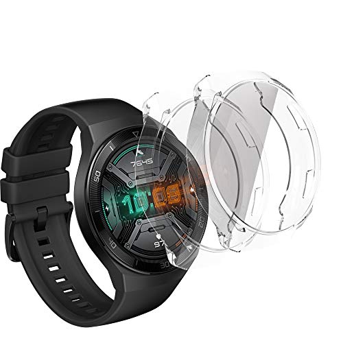 UCMDA Funda Huawei Watch GT 2E（Sport y Active Universal）- [2 Pack] Scratch-Proof Watch Screen Cover Funda Protector, Carcasa Protectora con Protector de Pantalla de TPU, para Huawei Watch GT 2E