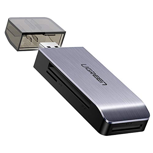 UGREEN Lector Tarjetas SD, USB 3.0 Lectura Simultánea 4 EN 1 Super Rápido 5Gbps para Tarjetas de Memoria, Ranura SD, Micro SD/TF, CF, MS, Plug and Play