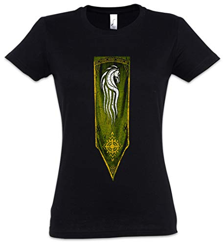 Urban Backwoods Horse Banner Camiseta de Mujer Women T-Shirt Negro Talla M