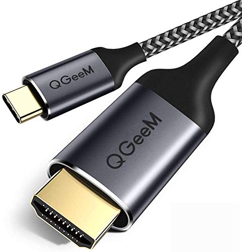 USB C a Cable HDMI, QGeeM Trenzado 4 K @ 60Hz USB Tipo C a HDMI 6ft / 1.8M Cable (Compatible con Thunderbolt 3) para MacBook, MacBook Pro, iMac, Chromebook Pixel, Galaxy Note 8 / S8 Plus / S8
