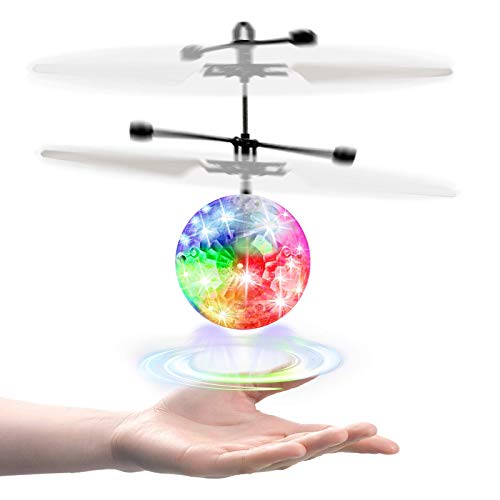 UTTORA Flying Ball, Juguetes para niños RC Infrarrojos Inducción Helicóptero Avión Fun Gadgets Mini Drone Flying Toys con Luces LED Intermitentes para niños Adultos