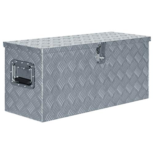 vidaXL Caja Aluminio 80x30x35 cm Plateada Herramientas Taller Bricolaje Orden