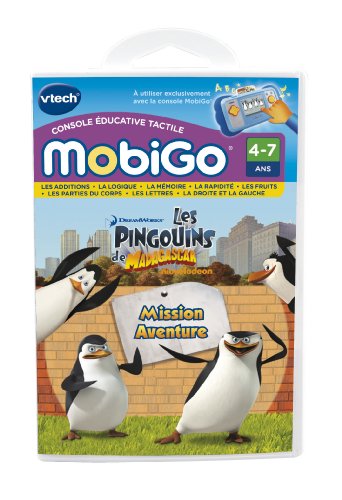 VTech 250305 Mobigo Disney - Juego electrónico para Consola educativa táctil (Contenido en francés), diseño de Los pingüinos de Madagascar
