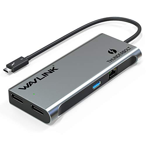 WAVLINK Thunderbolt 3 - Mini replicador de puertos USB 3.0 para Thunderbolt 3 MacBook Pro y determinados PC Windows