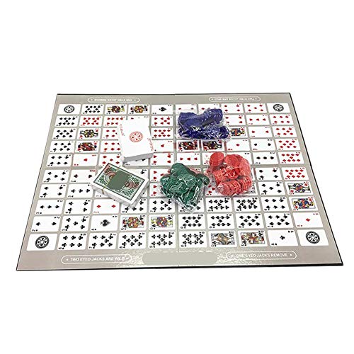 whelsara Big Chess Board Game Table Game Pattern Patrón Deluxe Sequence Tin (inglés y árabe) Family Board-Game, Sequence Game Chess Family Game Toy serviceable