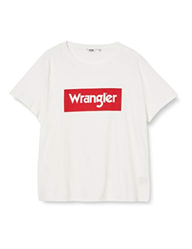 Wrangler Logo tee Camiseta, Blanco Crudo, XXL para Mujer