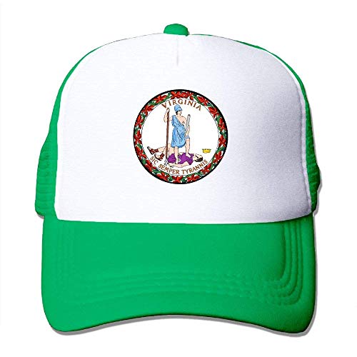 xinfub Sombreros de Malla Unisex Seal of Virginia Ajustable Snapback Sun Hat Net Red 10673