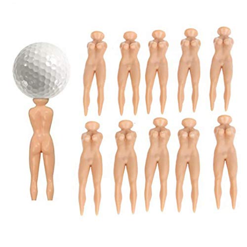 YSHTAN Golf Tee Ball Herramienta de reparación deportiva 10 piezas desnuda Lady Shape Golf Tees diseño desnudo golfistas plástico deportes bola titular