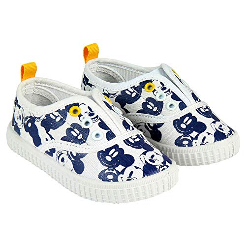 Zapatillas de Lona Niño Mickey Mouse Disney Sin Cordones, Blancos y Azules (Tallas 22 a 27) (23 EU)
