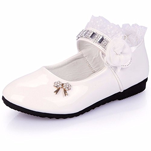 Zapatos de Baile para niña - Zapatos de Baile de Diamante Brillante - Zapatos de tacón bajo Antideslizantes - Elegantes Zapatos de Princesa - Salón de Baile - Primera Infancia para niña - Chic Rosa