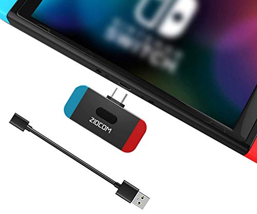 ZIOCOM Adaptador Bluetooth para Nintendo Switch, Transmisor Bluetooth de Baja Latencia aptX, Compatible con AirPods PS4 Bose Sony y Auriculares Bluetooth