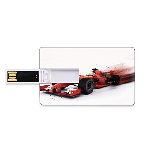 128G Unidades flash USB flash Coches Forma de tarjeta de crédito bancaria Clave comercial U Disco de almacenamiento Memory Stick Ilustración genérica del coche de carreras de Fórmula 1 con efecto espe