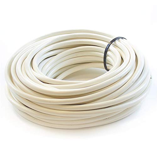 2 núcleos de cable redondos, blancos y flexibles, cable flexible, rollo completo y corte personalizado en varias longitudes disponibles
