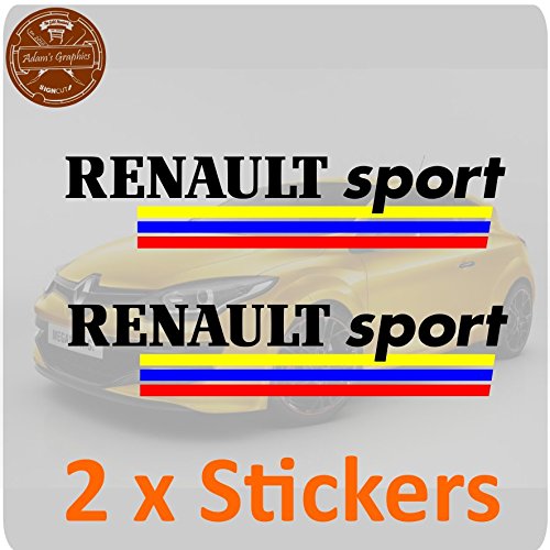 2 pegatinas de Renault Sport – Vintage tricolor Clio Megane 182 197 Logo RS