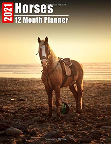 2021 Planner 12 Months Horses: 2021 Academic Monthly Calendar, Daily Schedule, Important Times, Habit & Health Tracker and Top Goals all in One! With ... Images and Inspirational Quote each Month