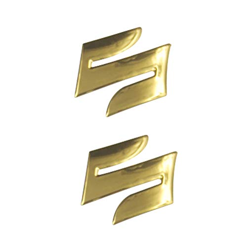 2pcs / Set S Logotipo de la motocicleta 3D Body Styling tronco Decoración Adhesivos Etiqueta for Suzuki (Color : Golden)