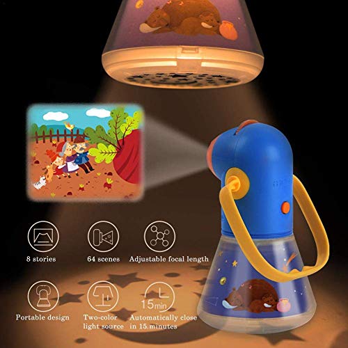 3 en 1 Proyector Cuentos Infantil, Linterna Night Light Lamp Sleeping Light Baby con 8 Nighttime Bedtime Story Juguete educativo multifunción regalo para niño niña