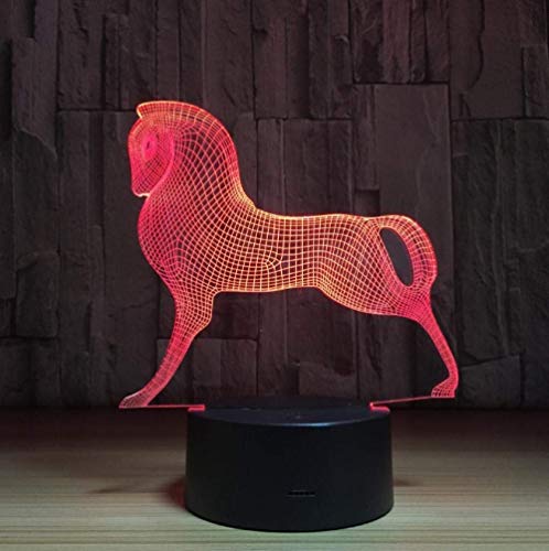 3D Illusion Night Light 7 Colores Led Cute Pony Horse Toys My Little Pony Acrílico Baby Childrensleep Colorido Regalo Creativo Control Remoto