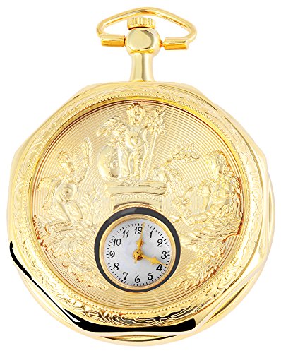 485402000002 - Reloj de Bolsillo Unisex con Cadena (54 mm), Color Blanco y Dorado