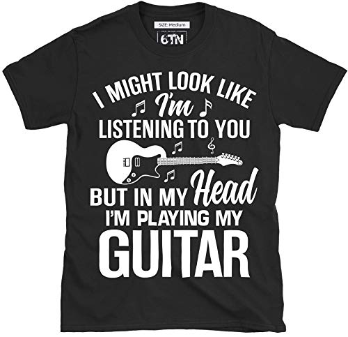 6TN Mike Looks Like I'm Listening to You But In My Head I'm Playing My Guitarra Camiseta - Negro, Small